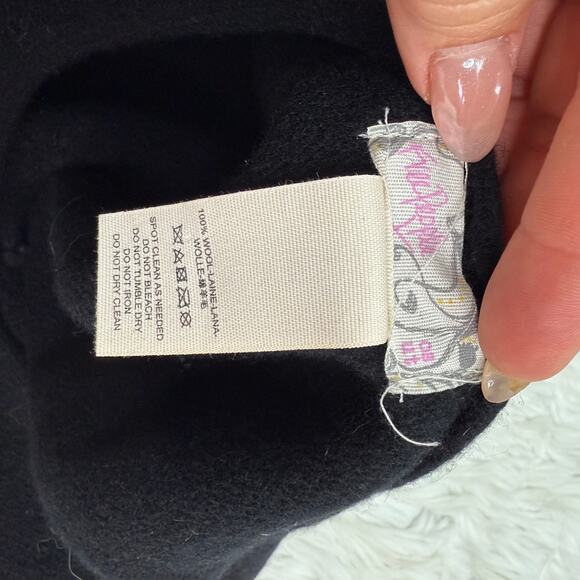 Free People Margot Slouchy Beret Black Wool OS - Picture 7 of 16